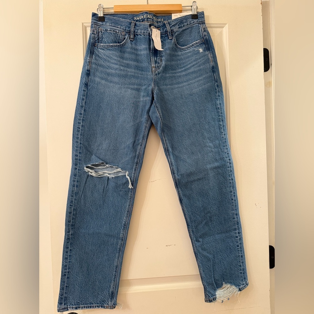 American Eagle Outfitters Blue Distressed Boyfriend Jeans